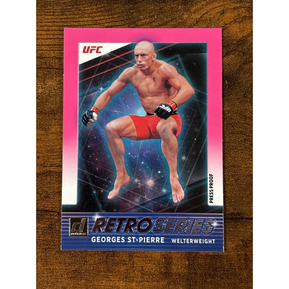 2022 Panini Donruss UFC Georges St-Pierre Retro Series Press Proof Pink No 5 GSP
